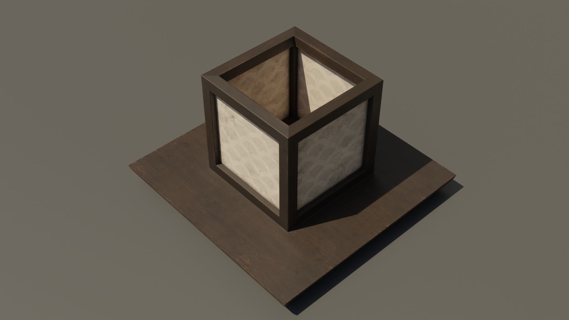 Japanese Wood Lamp 2 Low-poly 3D model_6