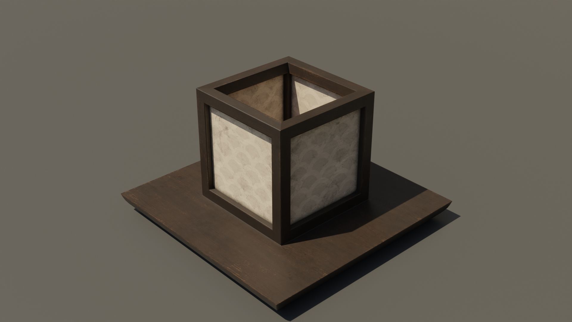 Japanese Wood Lamp 2 Low-poly 3D model_5