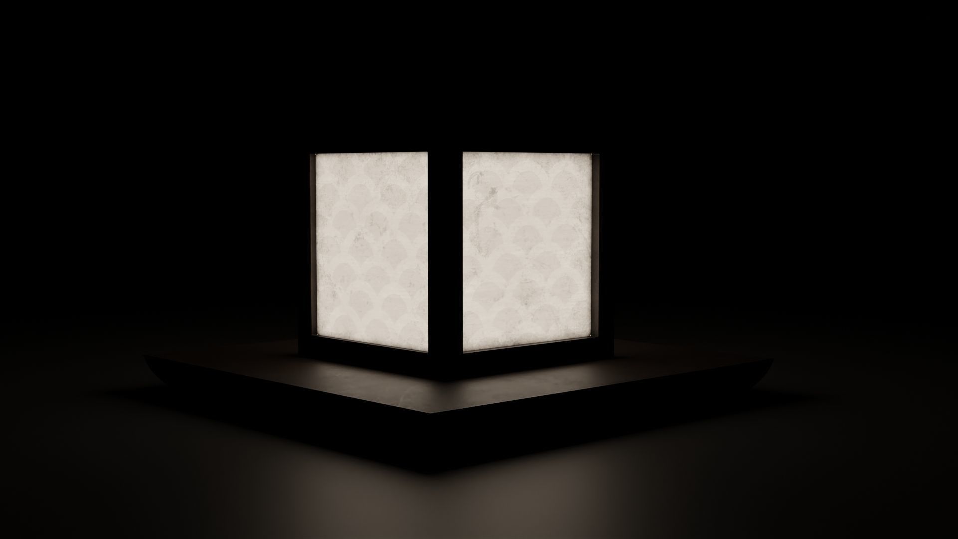 Japanese Wood Lamp 2 Low-poly 3D model_8