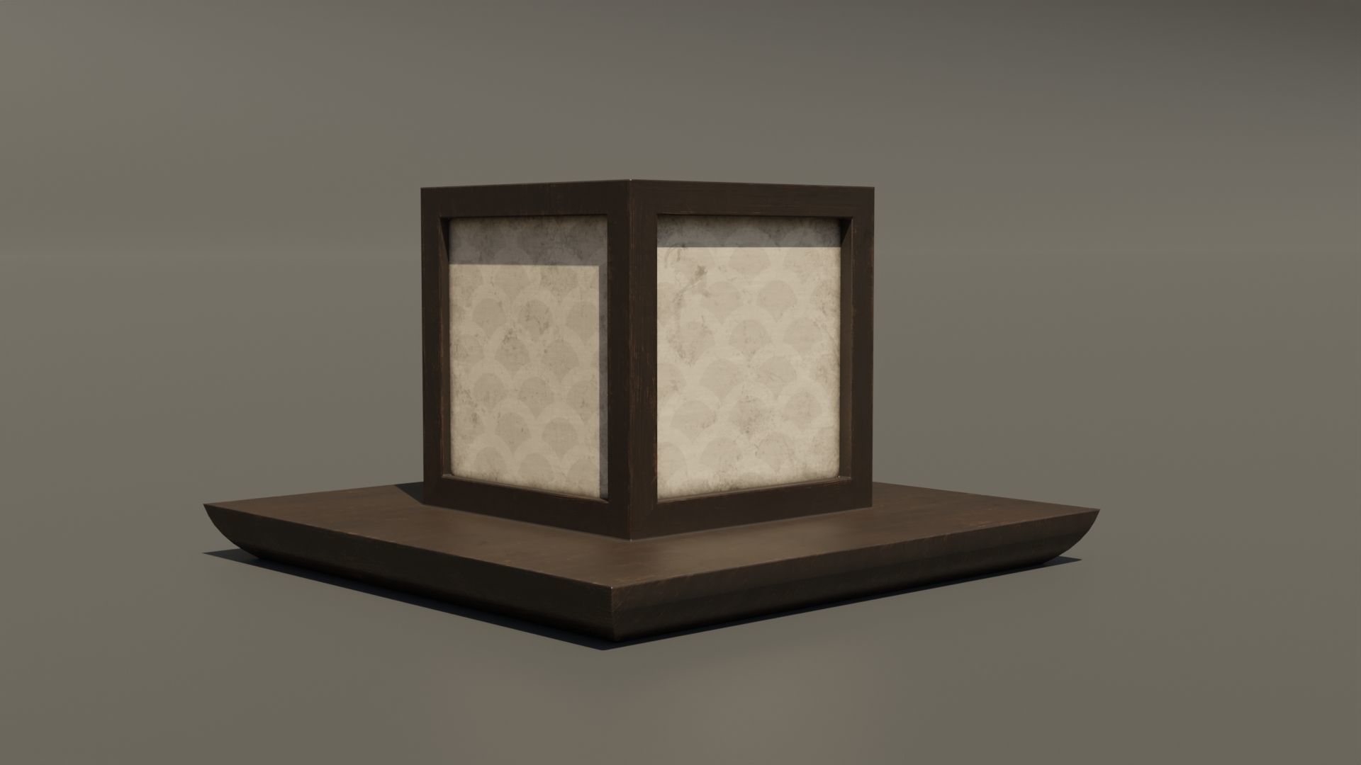 Japanese Wood Lamp 2 Low-poly 3D model_2