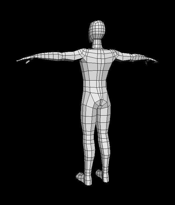 Human Male Low Poly Base Mesh Low-poly 3D model_3