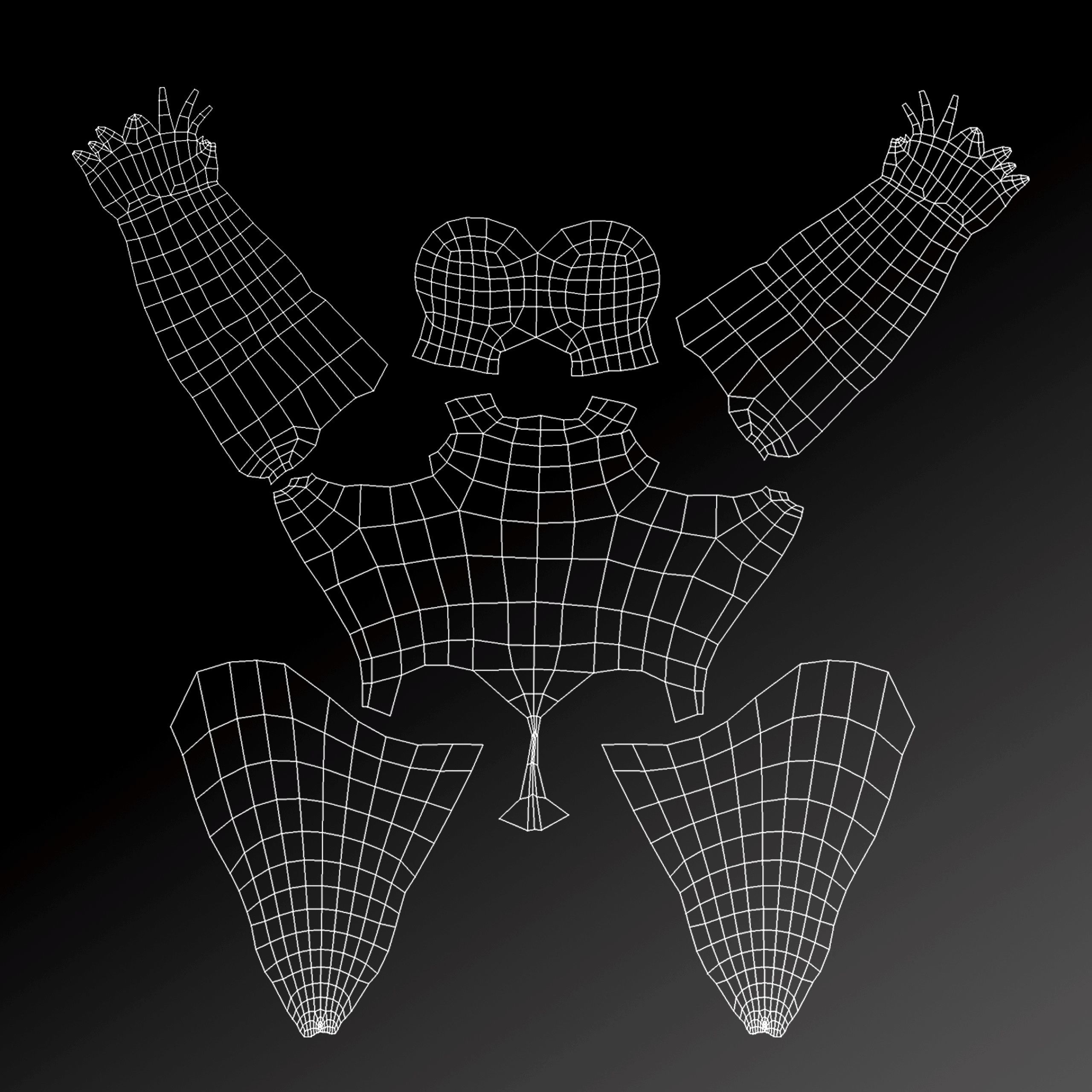 Human Male Low Poly Base Mesh Low-poly 3D model_6
