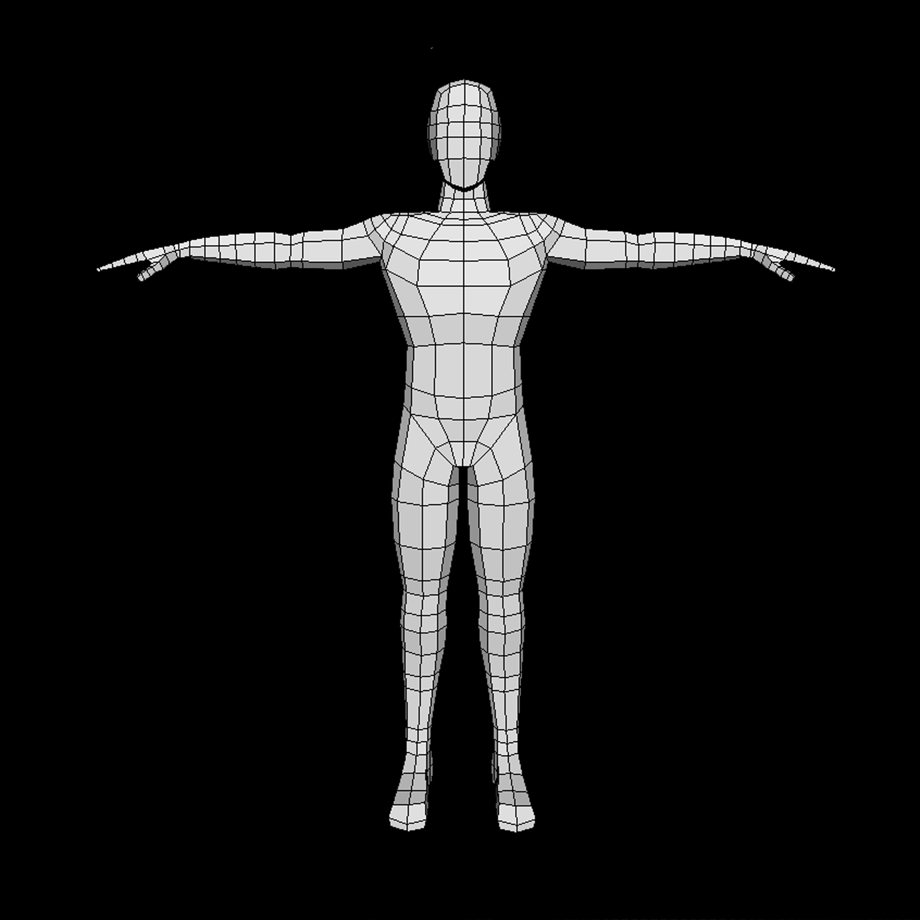 Human Male Low Poly Base Mesh Low-poly 3D model_1