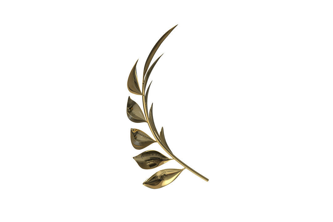 Headacc gold leaf Low-poly 3D model_2