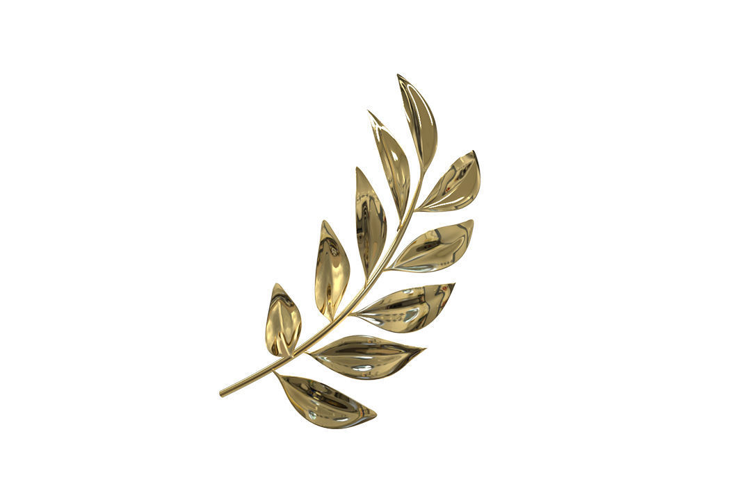 Headacc gold leaf Low-poly 3D model_6