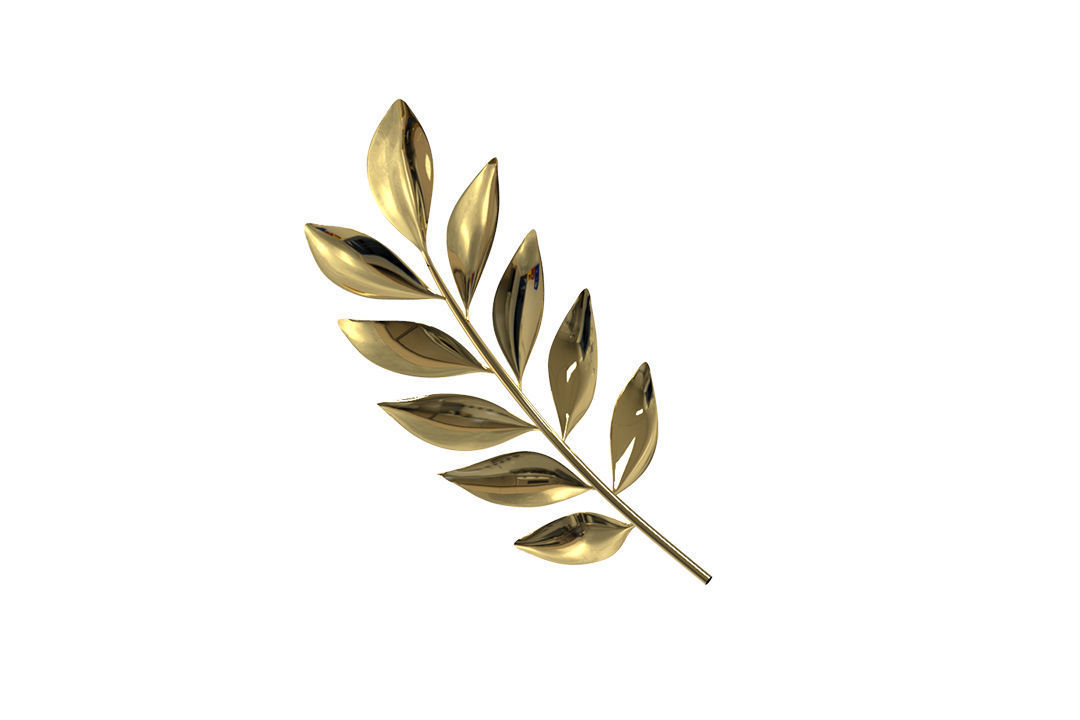 Headacc gold leaf Low-poly 3D model_7