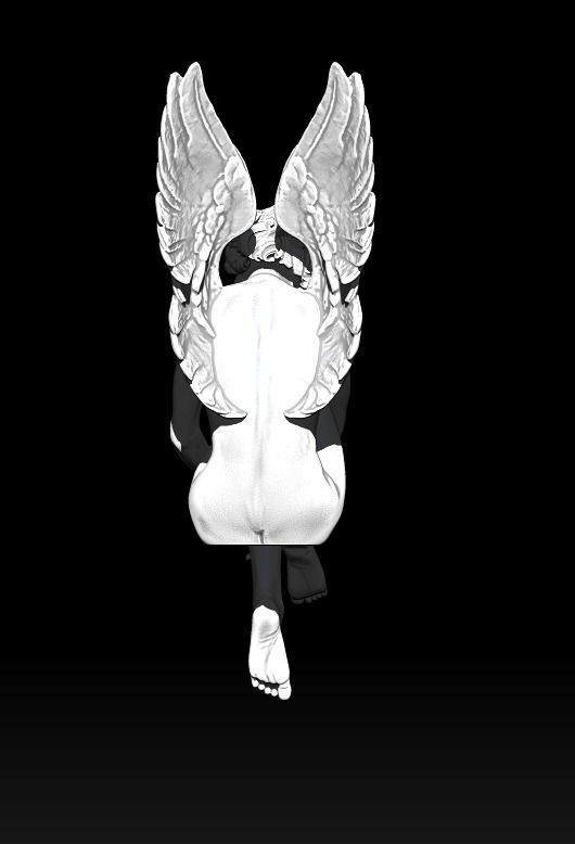 Sad Wounded Sitting Angel Statue High Detailed 3D print model_7