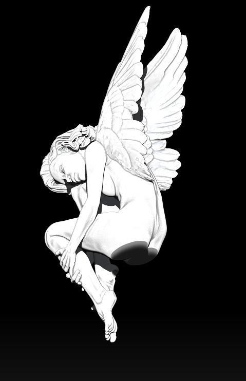 Sad Wounded Sitting Angel Statue High Detailed 3D print model_8