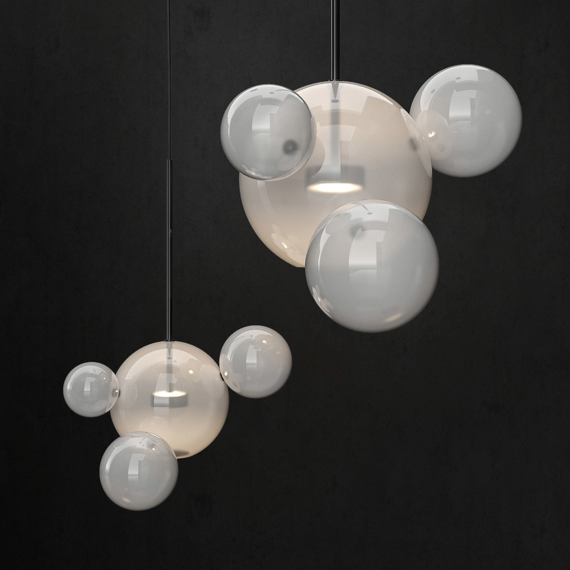 Chandelier Giopato and Coombes Bolle 4 lights 3D model_1