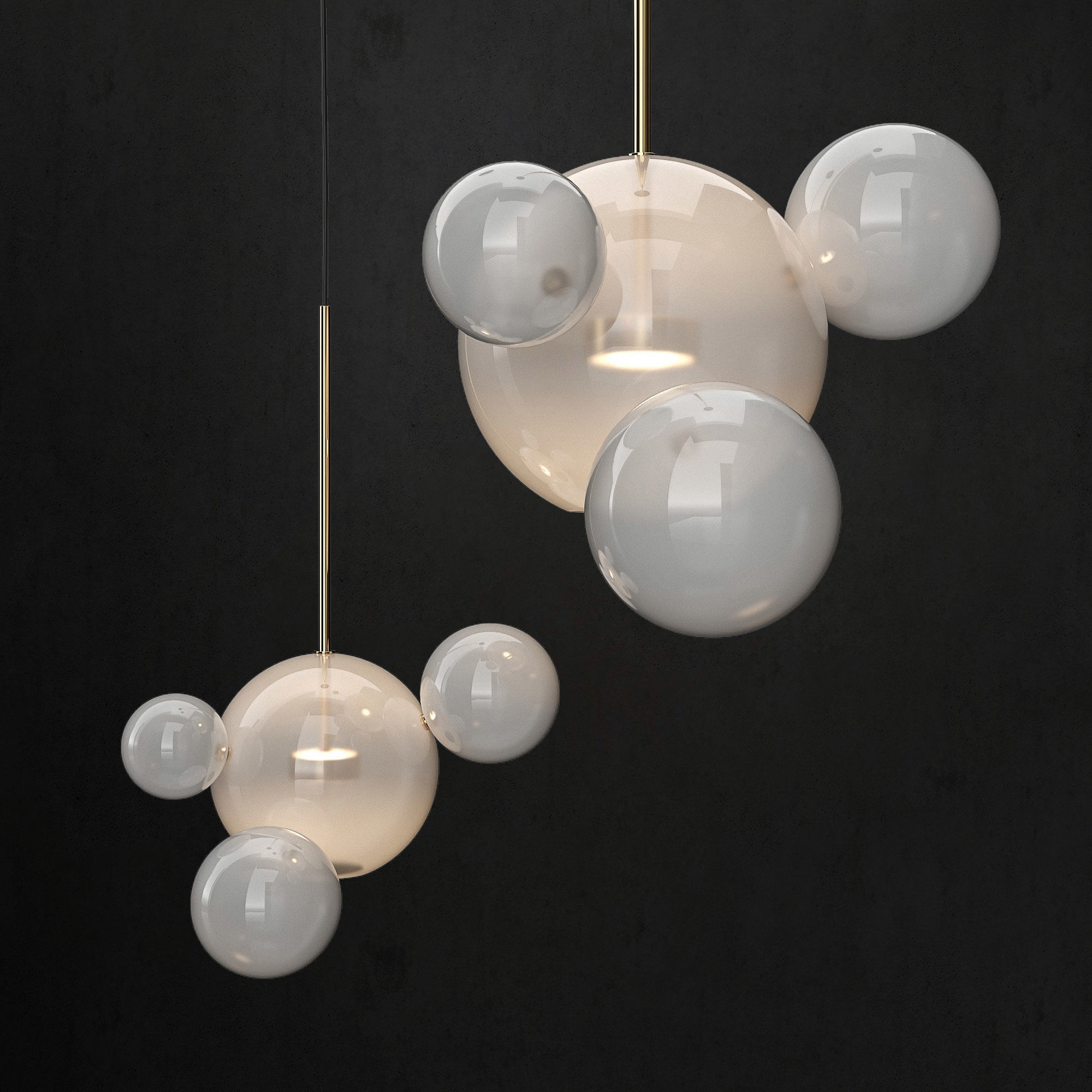 Chandelier Giopato and Coombes Bolle 4 lights 3D model_3