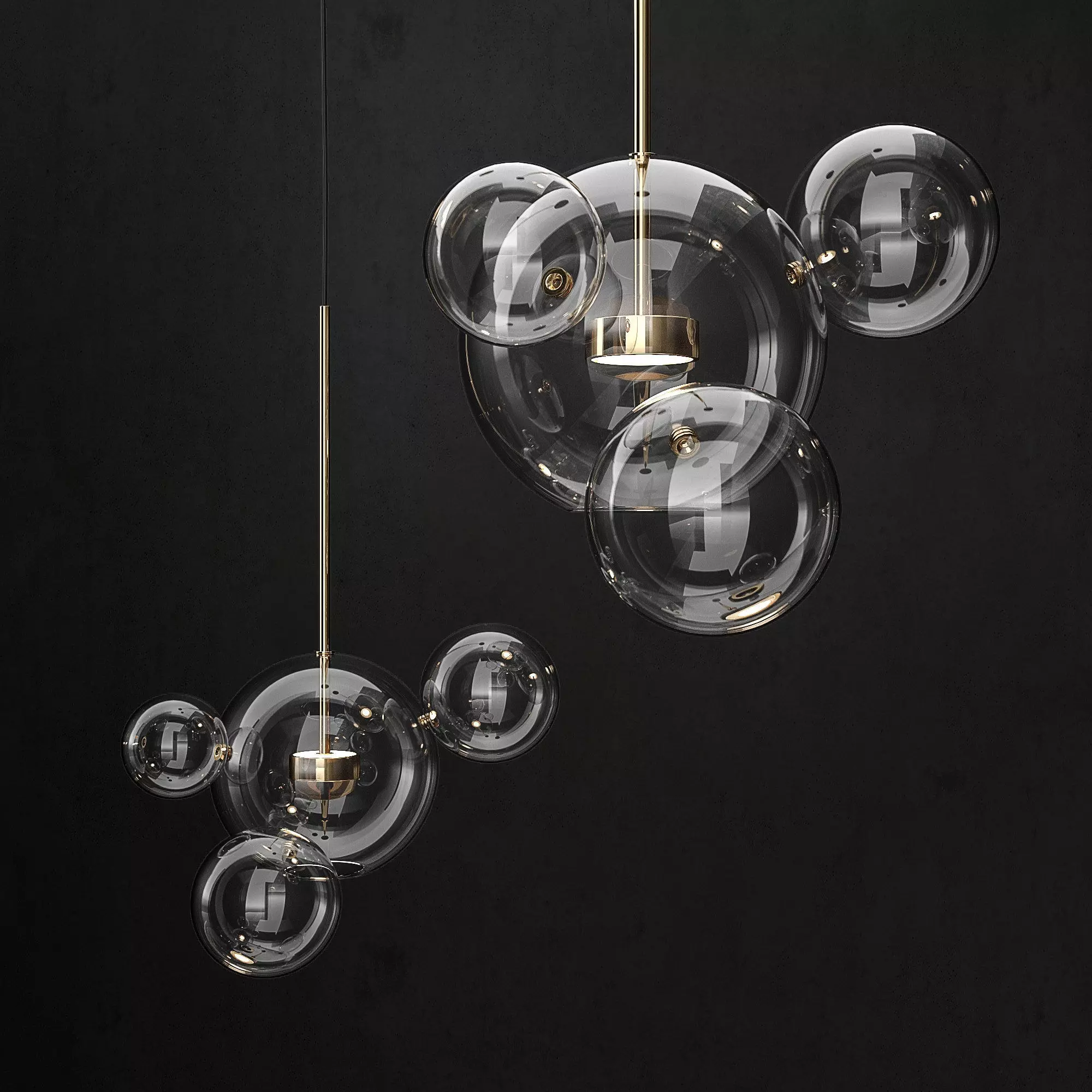 Chandelier Giopato and Coombes Bolle 4 lights 3D model_0