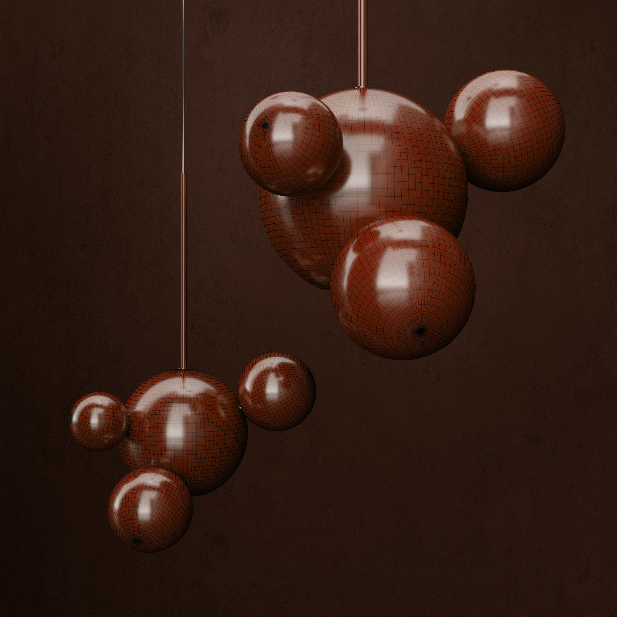 Chandelier Giopato and Coombes Bolle 4 lights 3D model_5