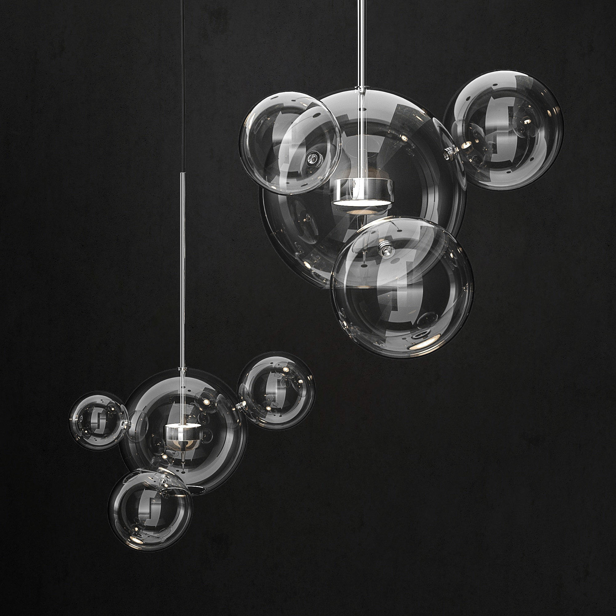 Chandelier Giopato and Coombes Bolle 4 lights 3D model_2