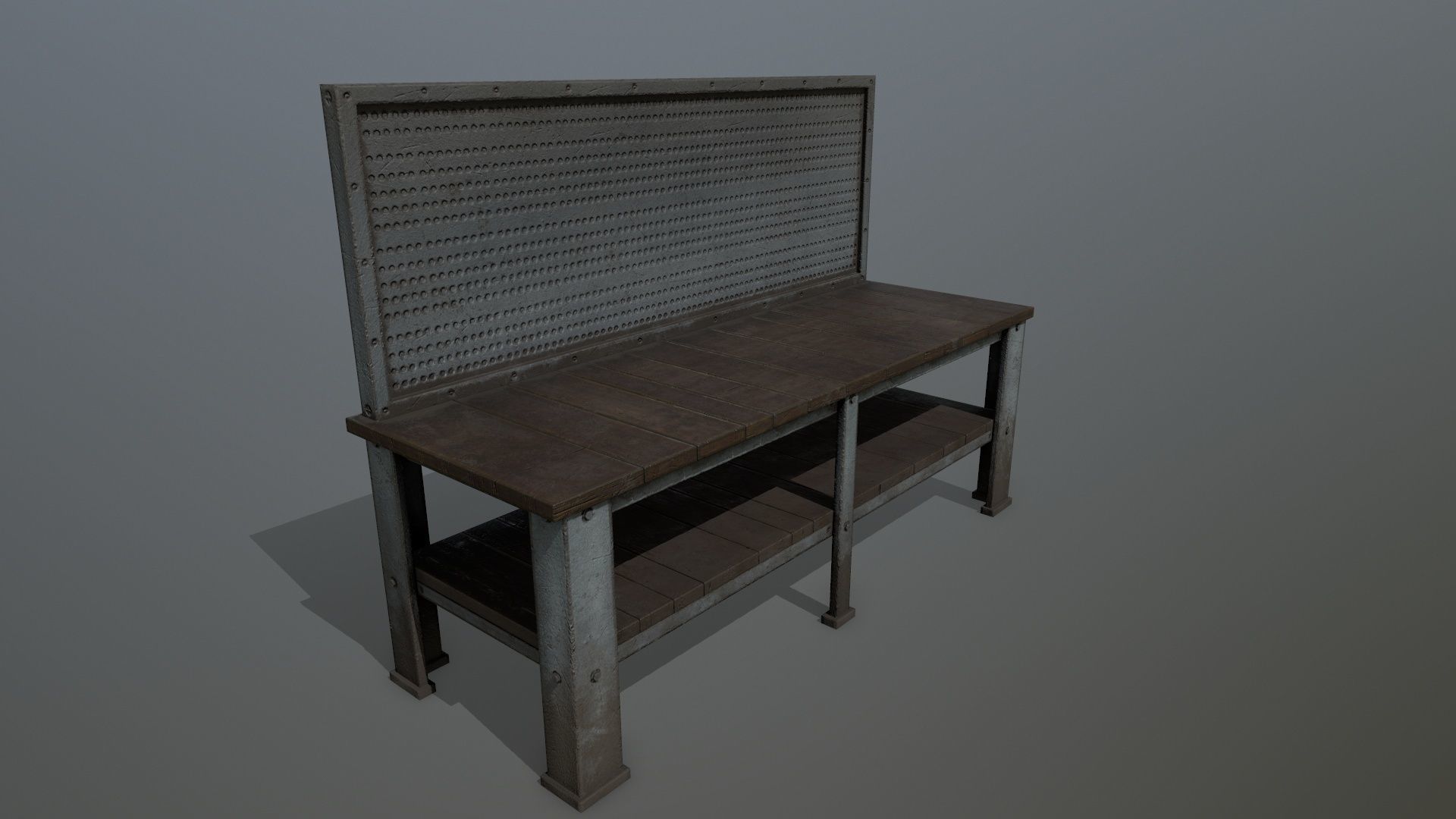 workbench bench Low-poly 3D model_2