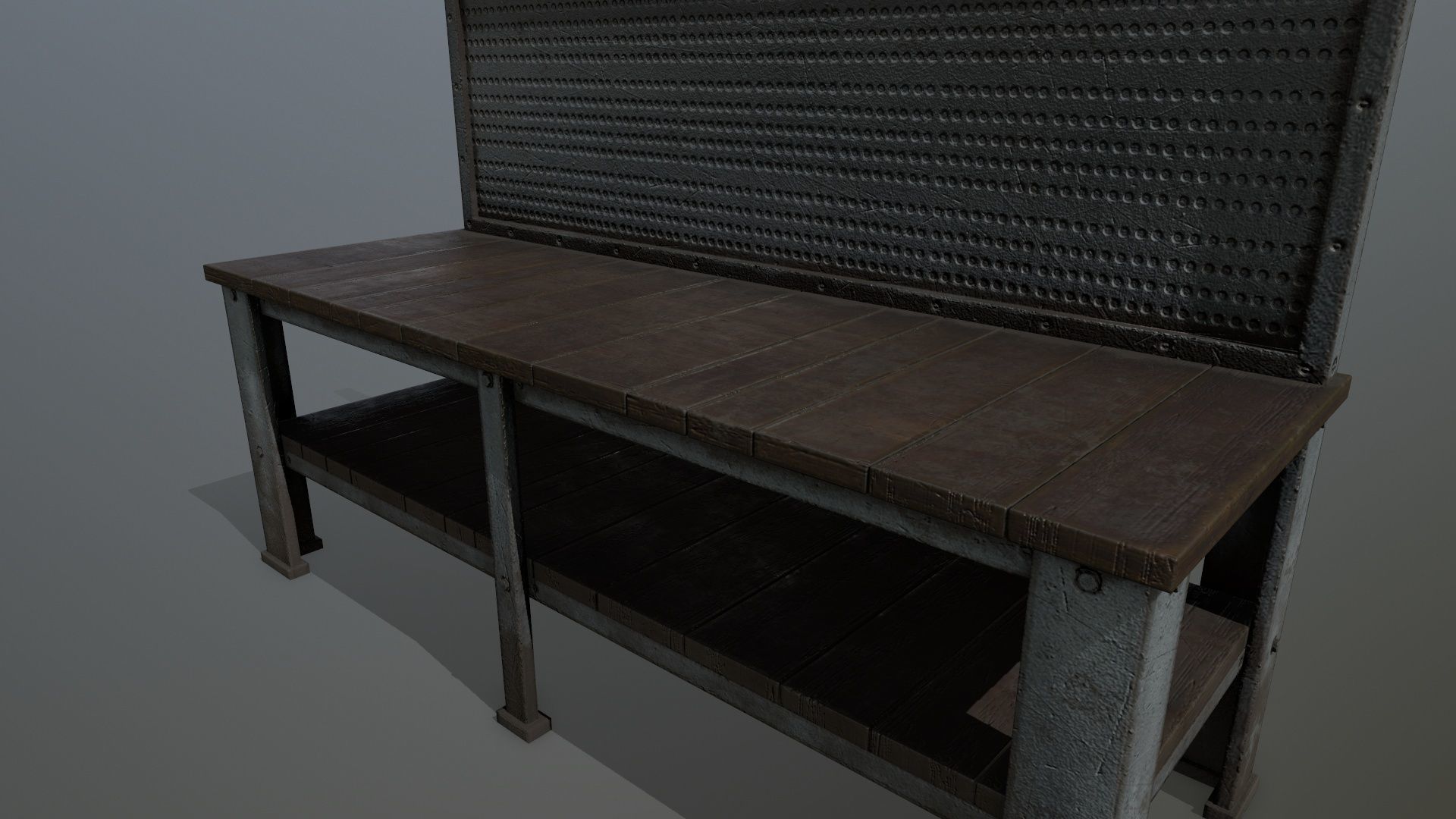 workbench bench Low-poly 3D model_9