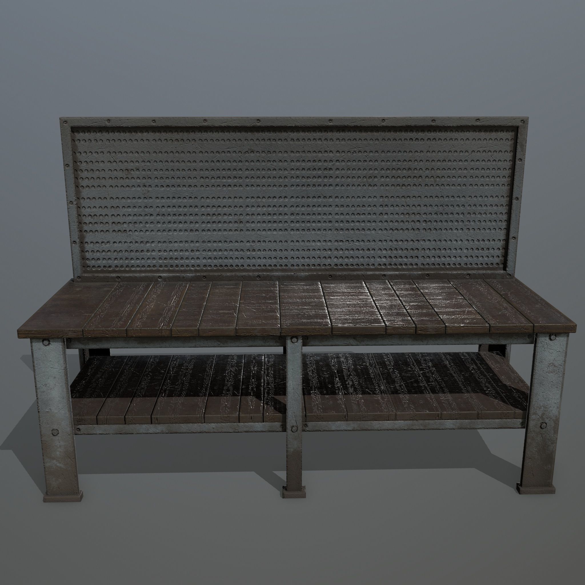 workbench bench Low-poly 3D model_1