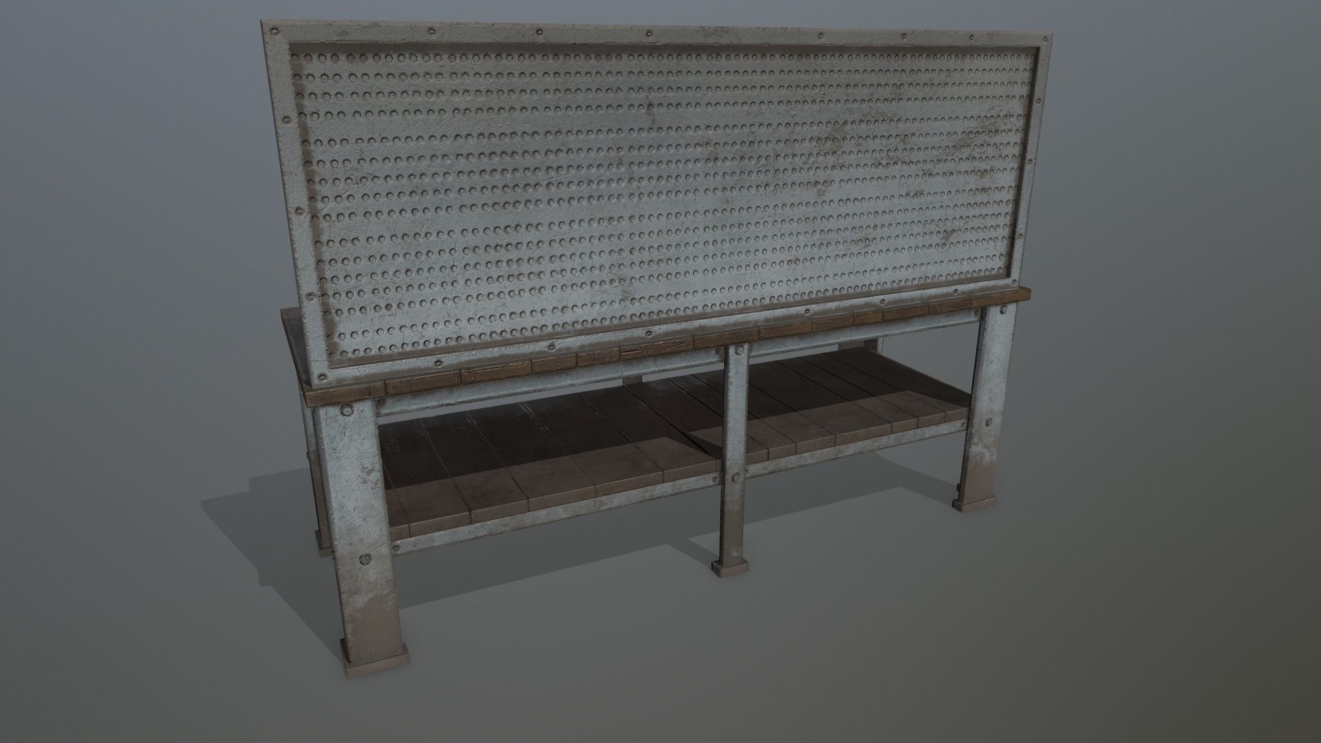 workbench bench Low-poly 3D model_5