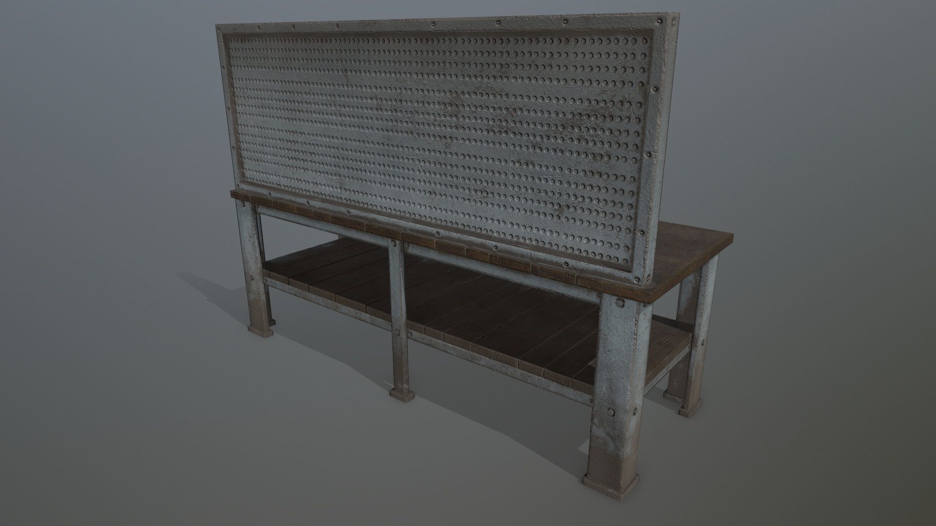 workbench bench Low-poly 3D model_4