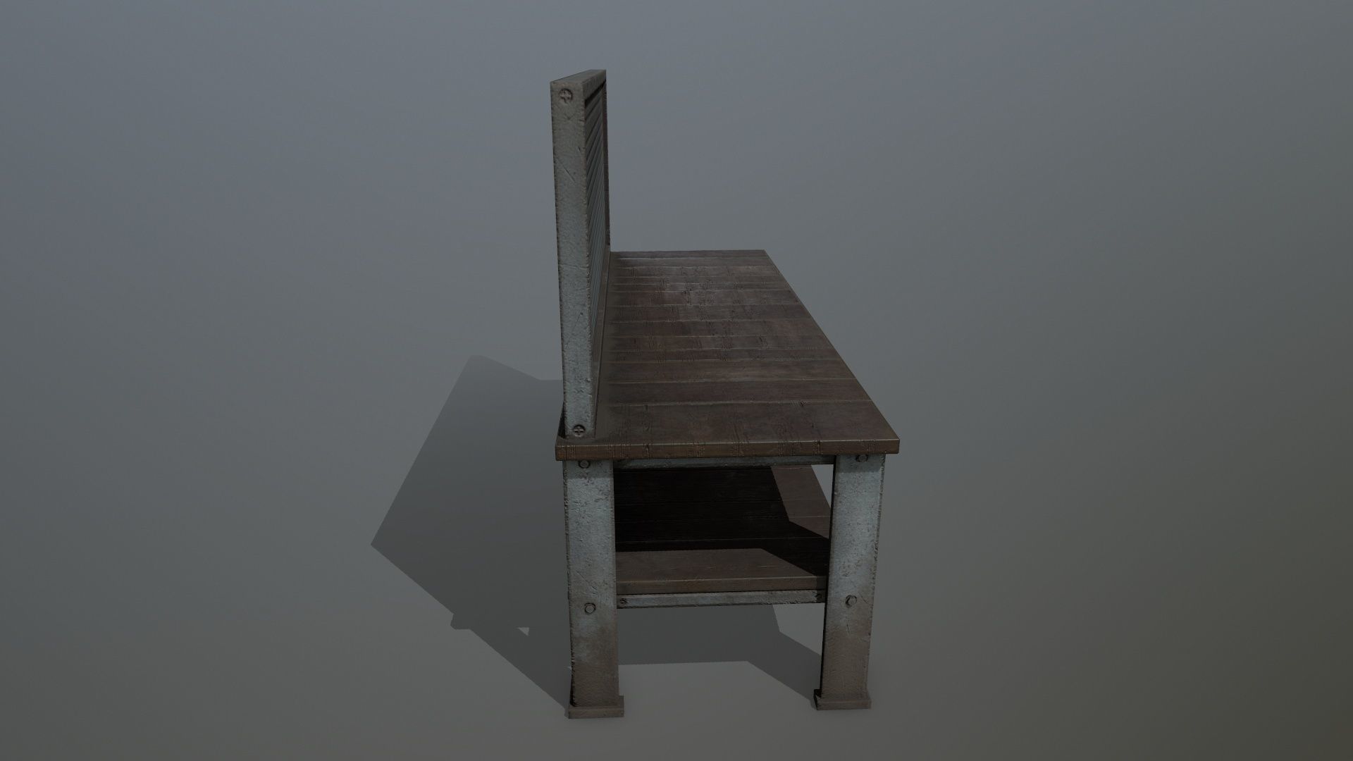 workbench bench Low-poly 3D model_3