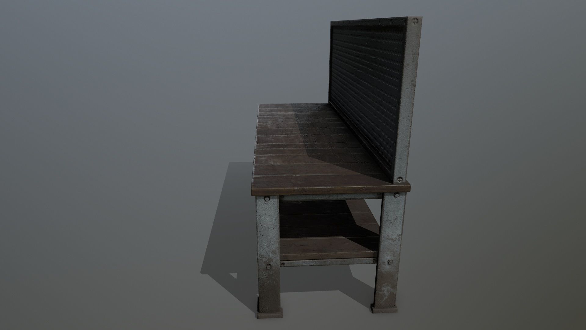 workbench bench Low-poly 3D model_7