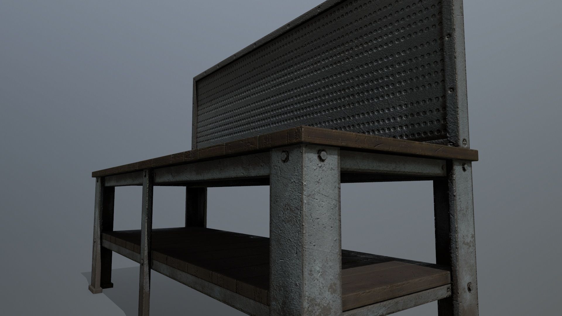 workbench bench Low-poly 3D model_10