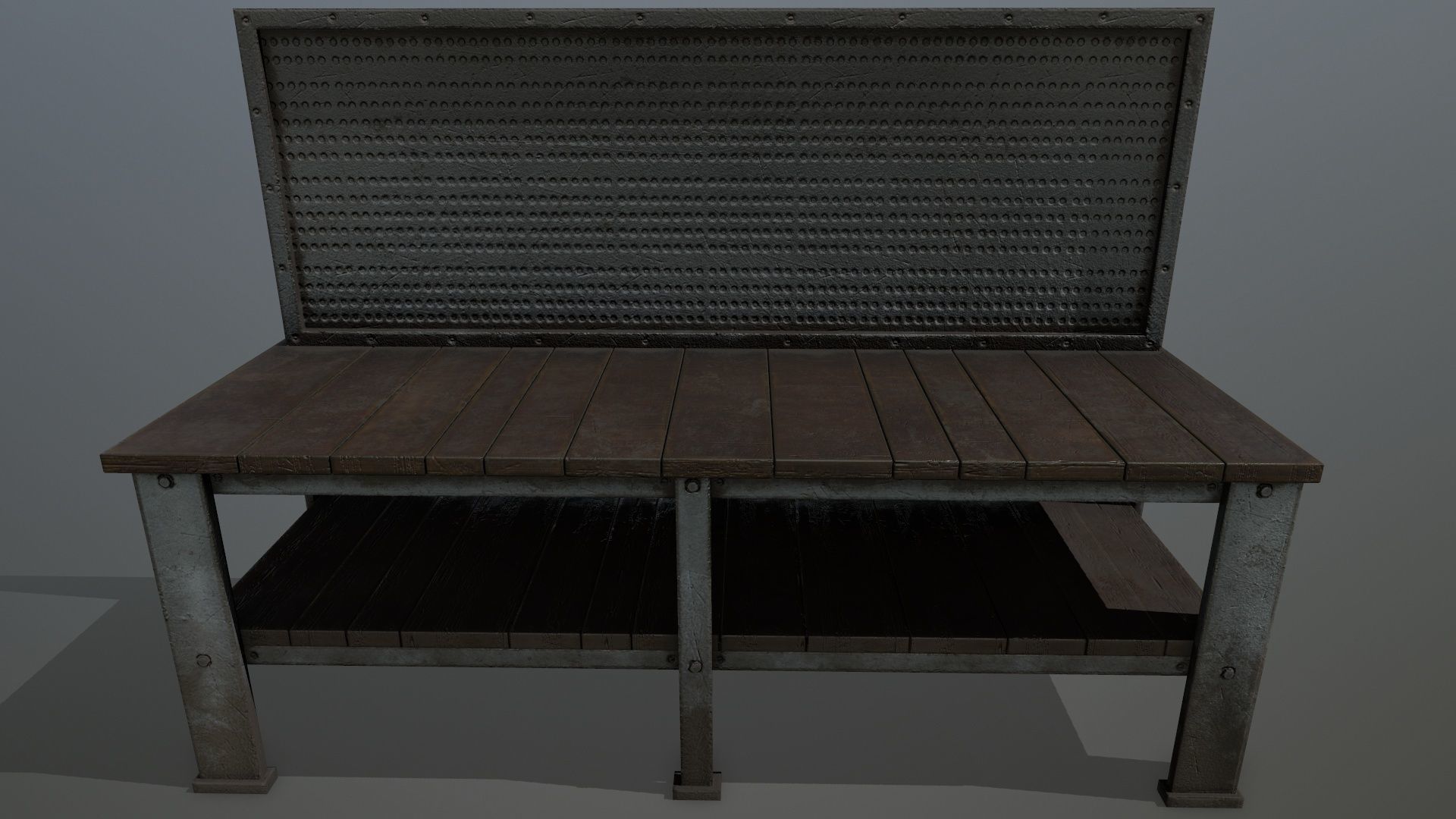 workbench bench Low-poly 3D model_12