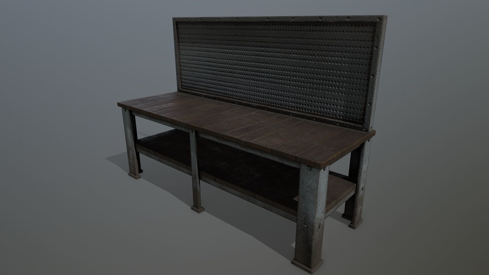 workbench bench Low-poly 3D model_8