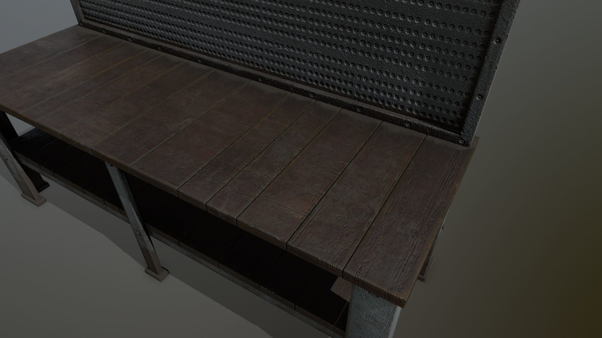 workbench bench Low-poly 3D model_11