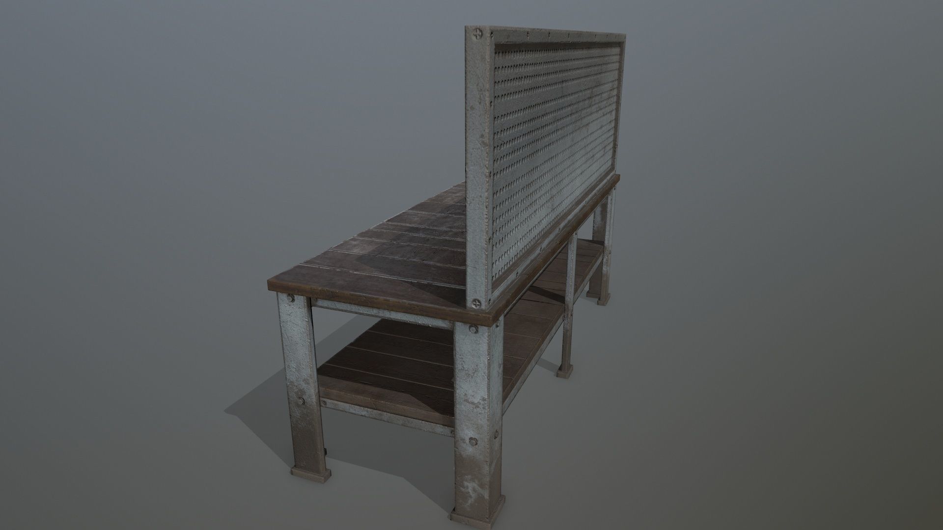 workbench bench Low-poly 3D model_6