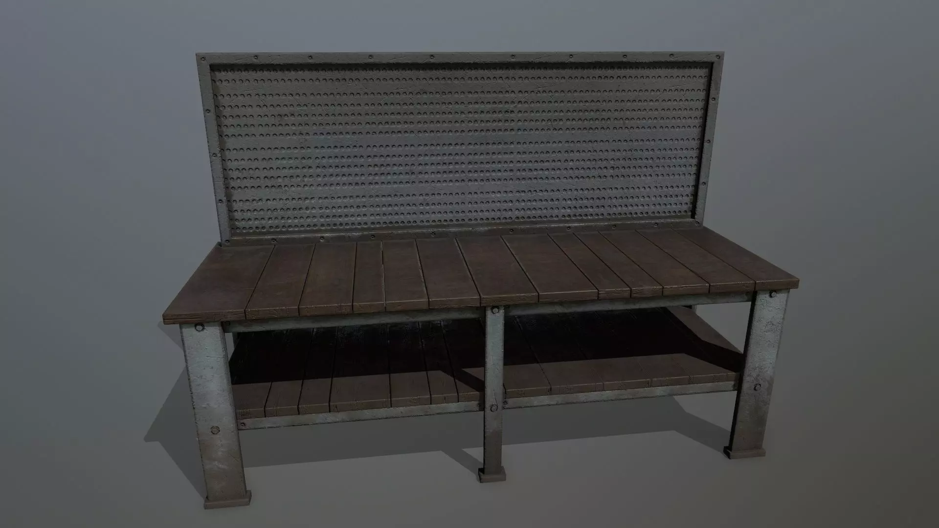 workbench bench Low-poly 3D model_0