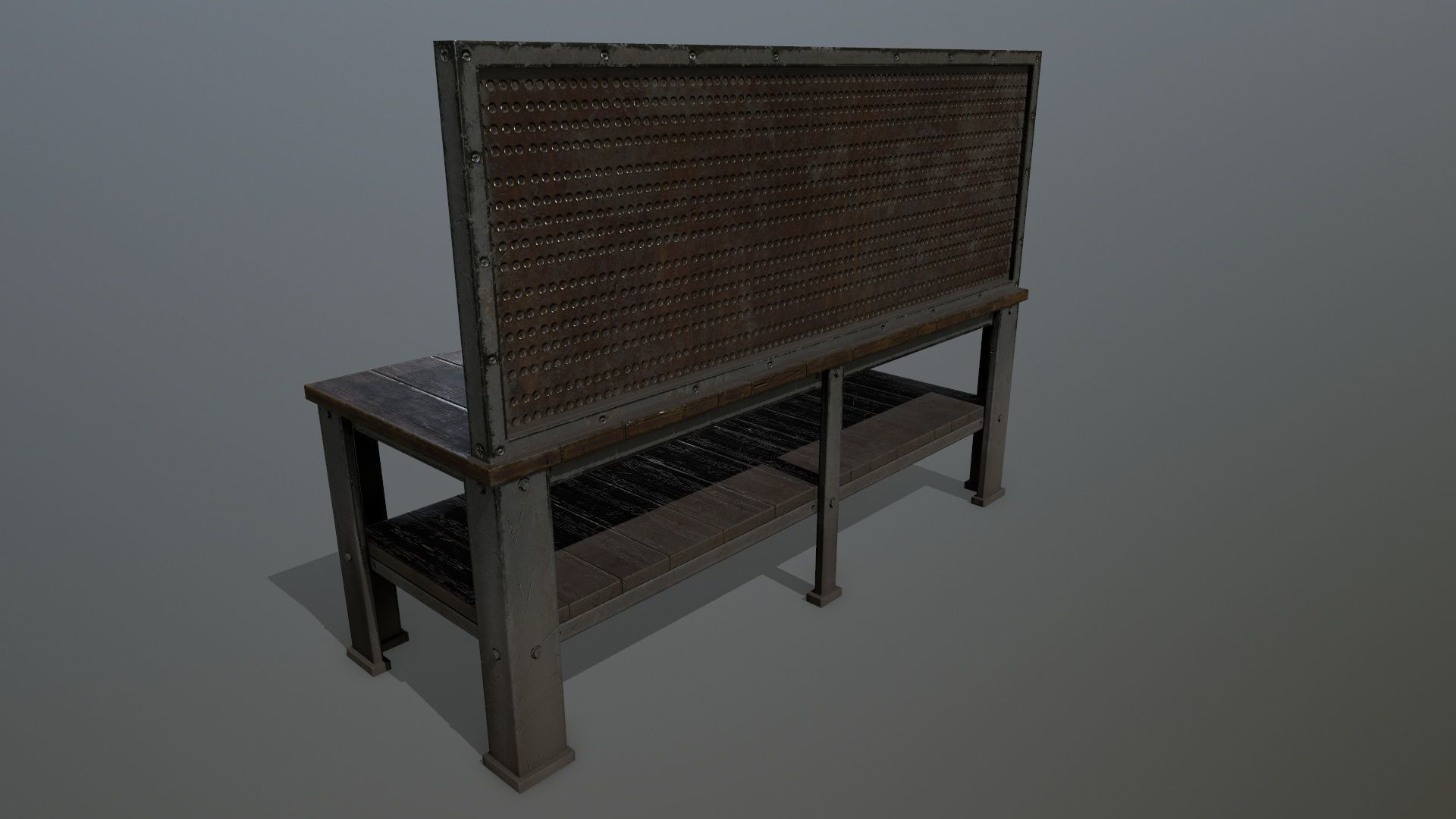 workbench bench Low-poly 3D model_6