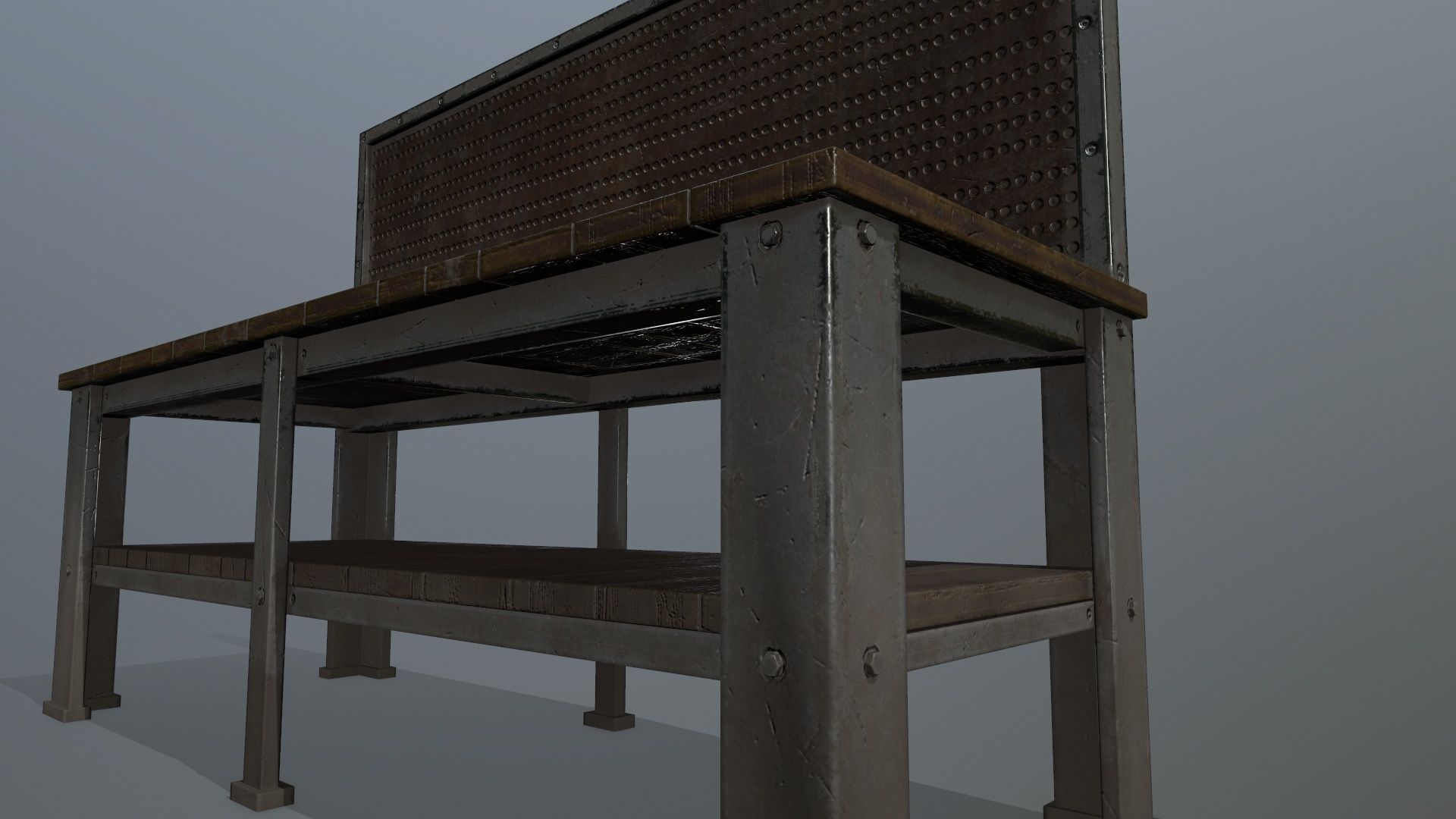 workbench bench Low-poly 3D model_9