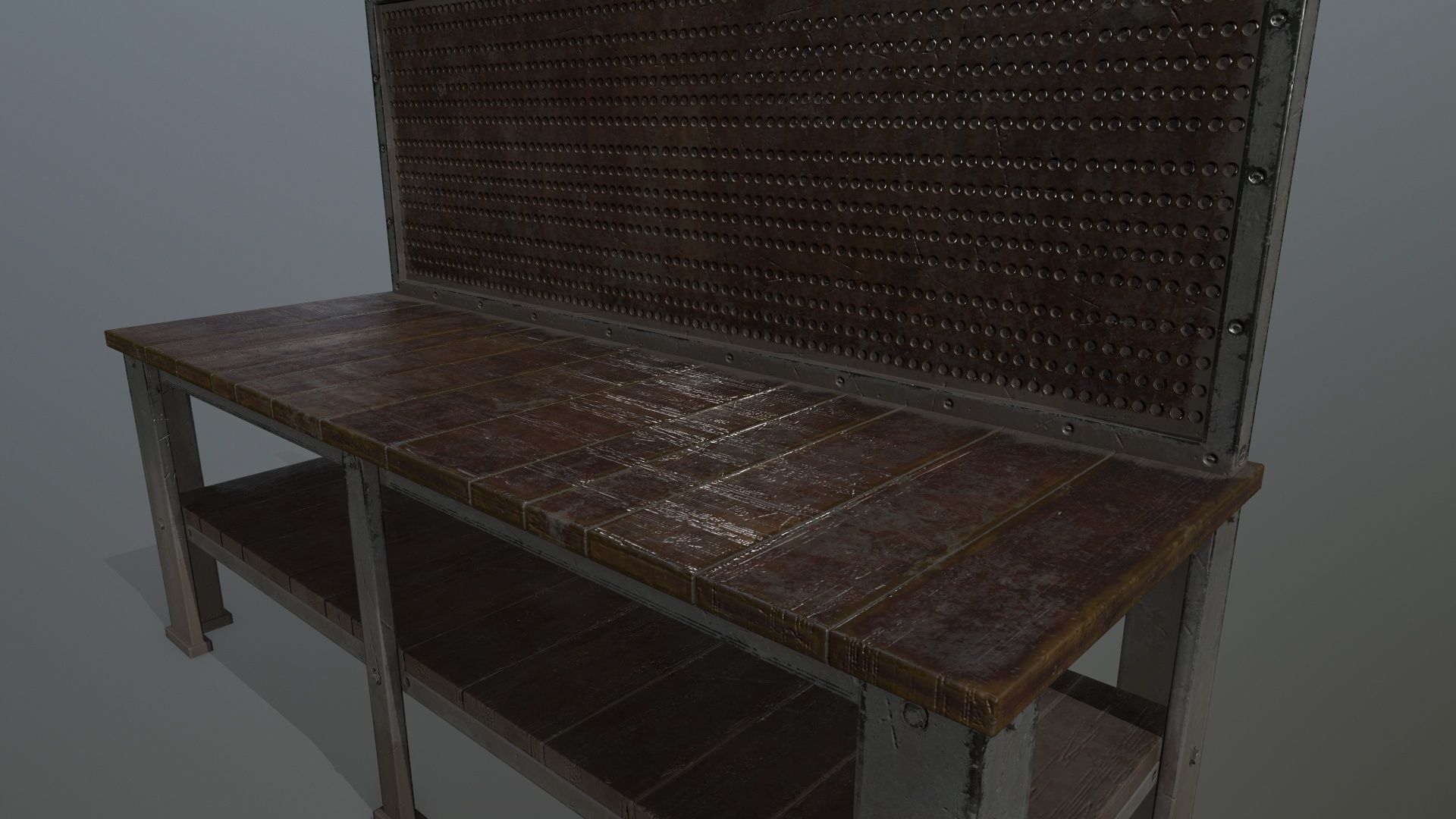 workbench bench Low-poly 3D model_10