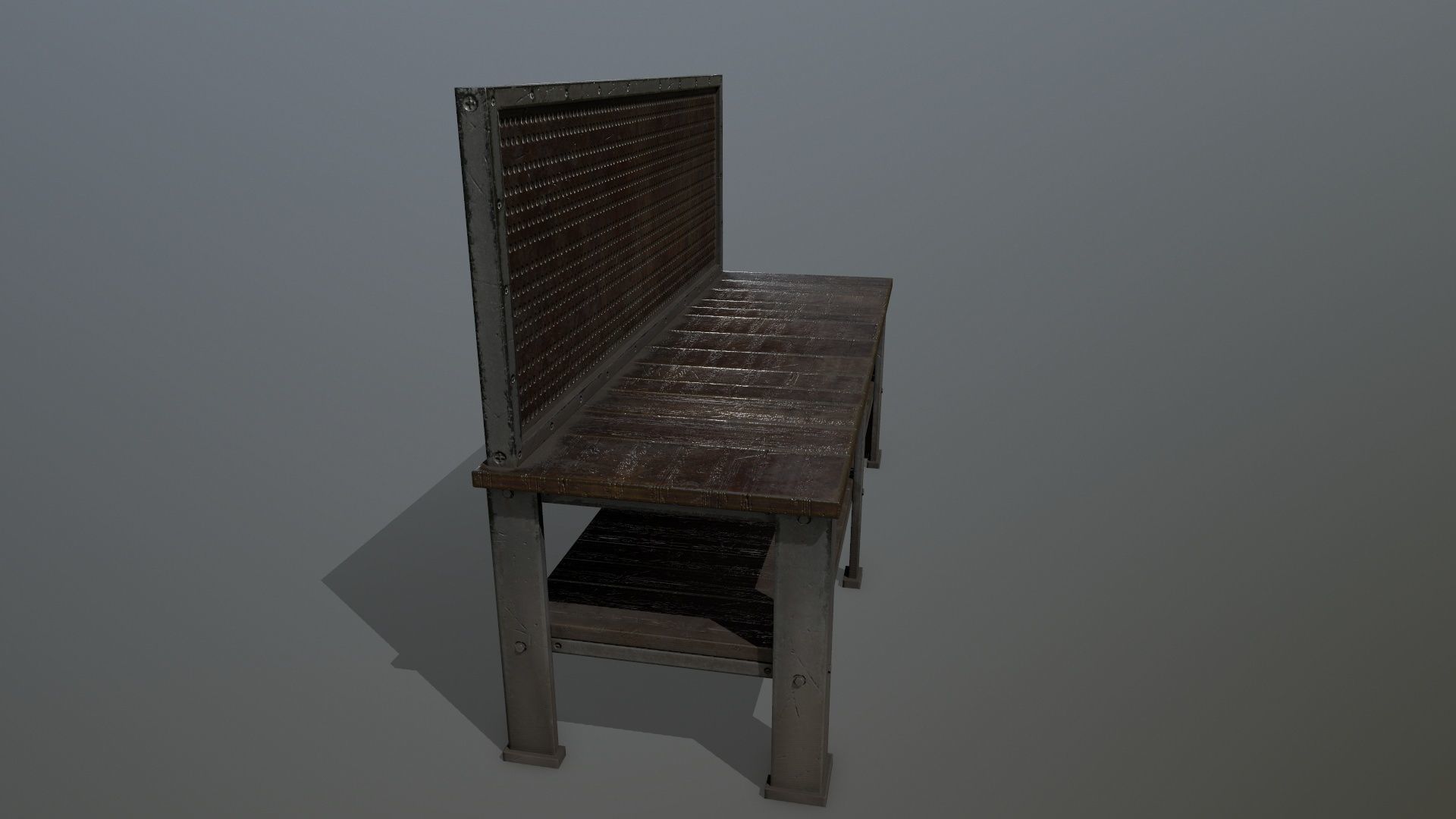 workbench bench Low-poly 3D model_3