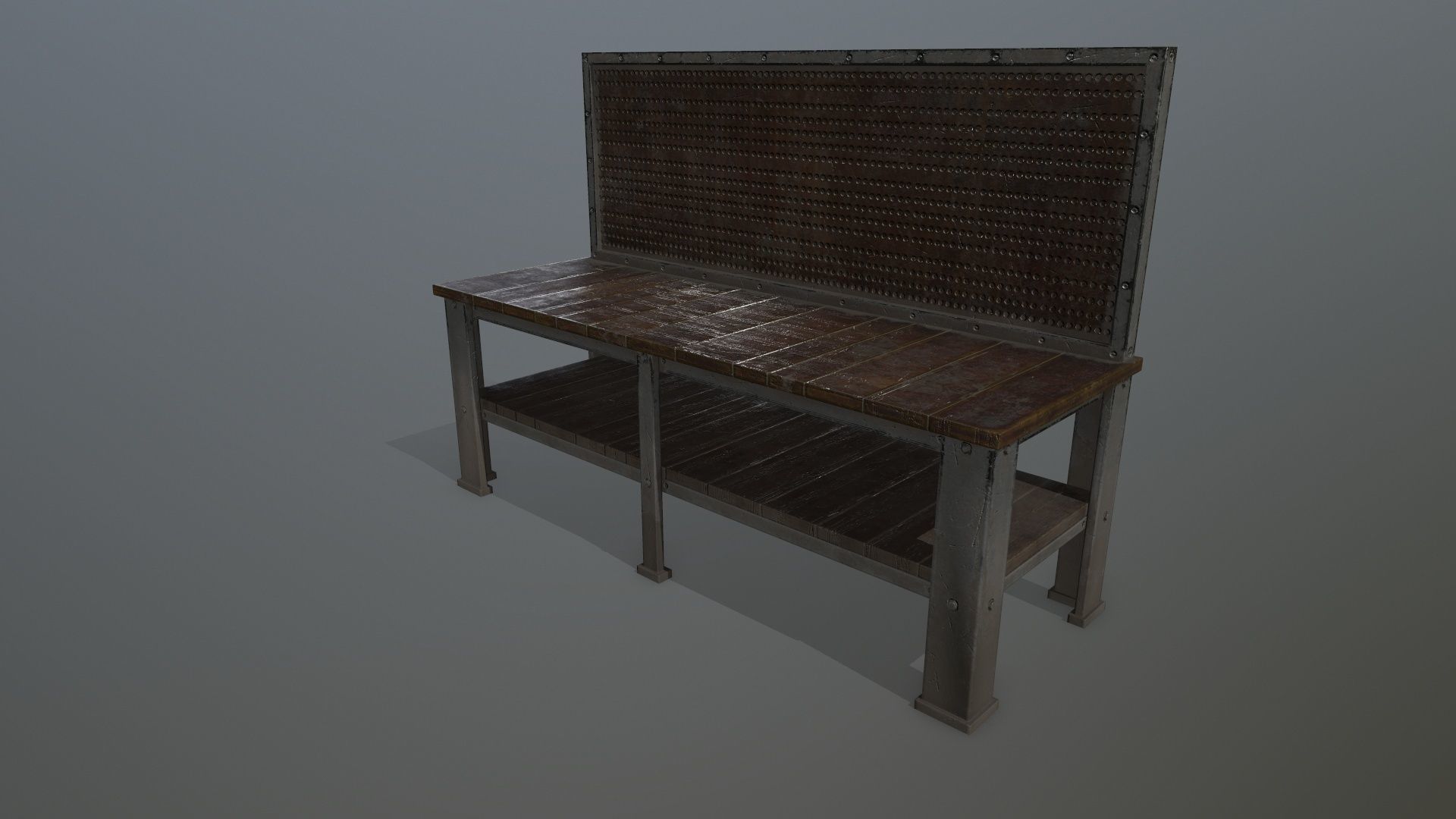 workbench bench Low-poly 3D model_8