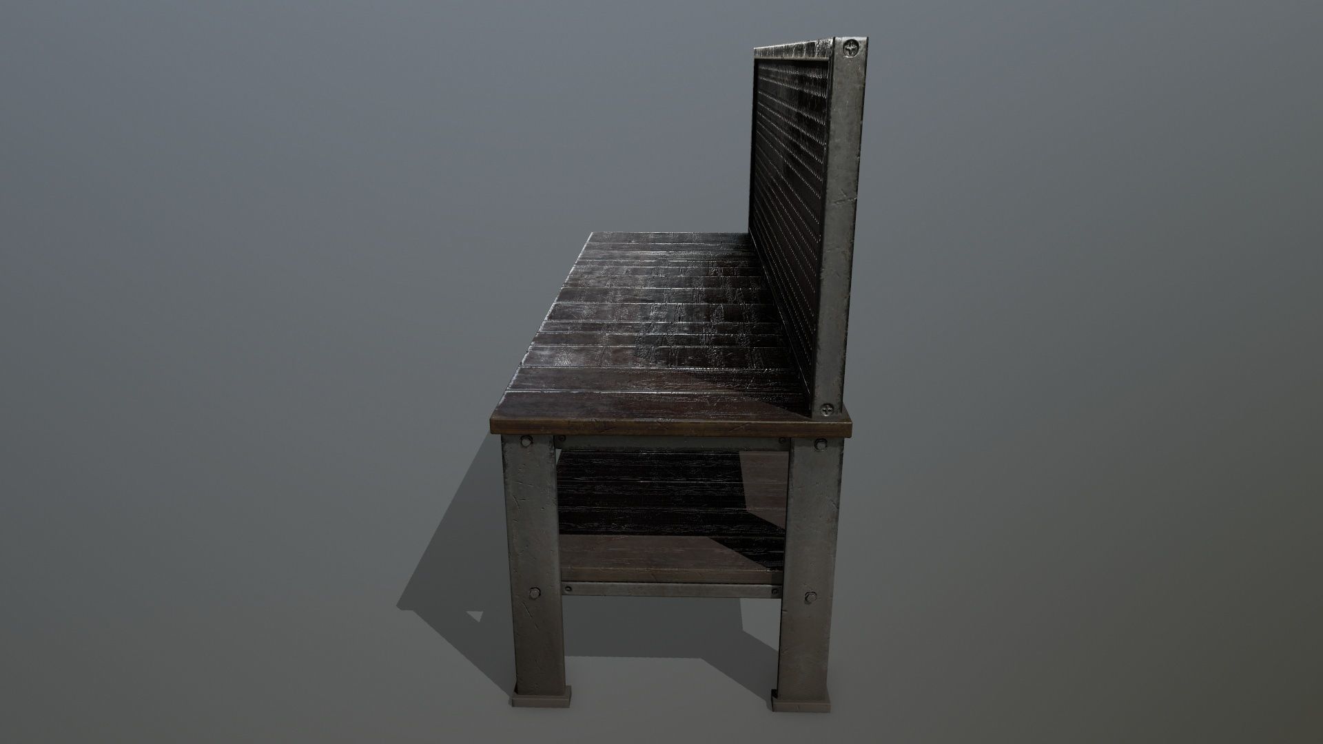 workbench bench Low-poly 3D model_7