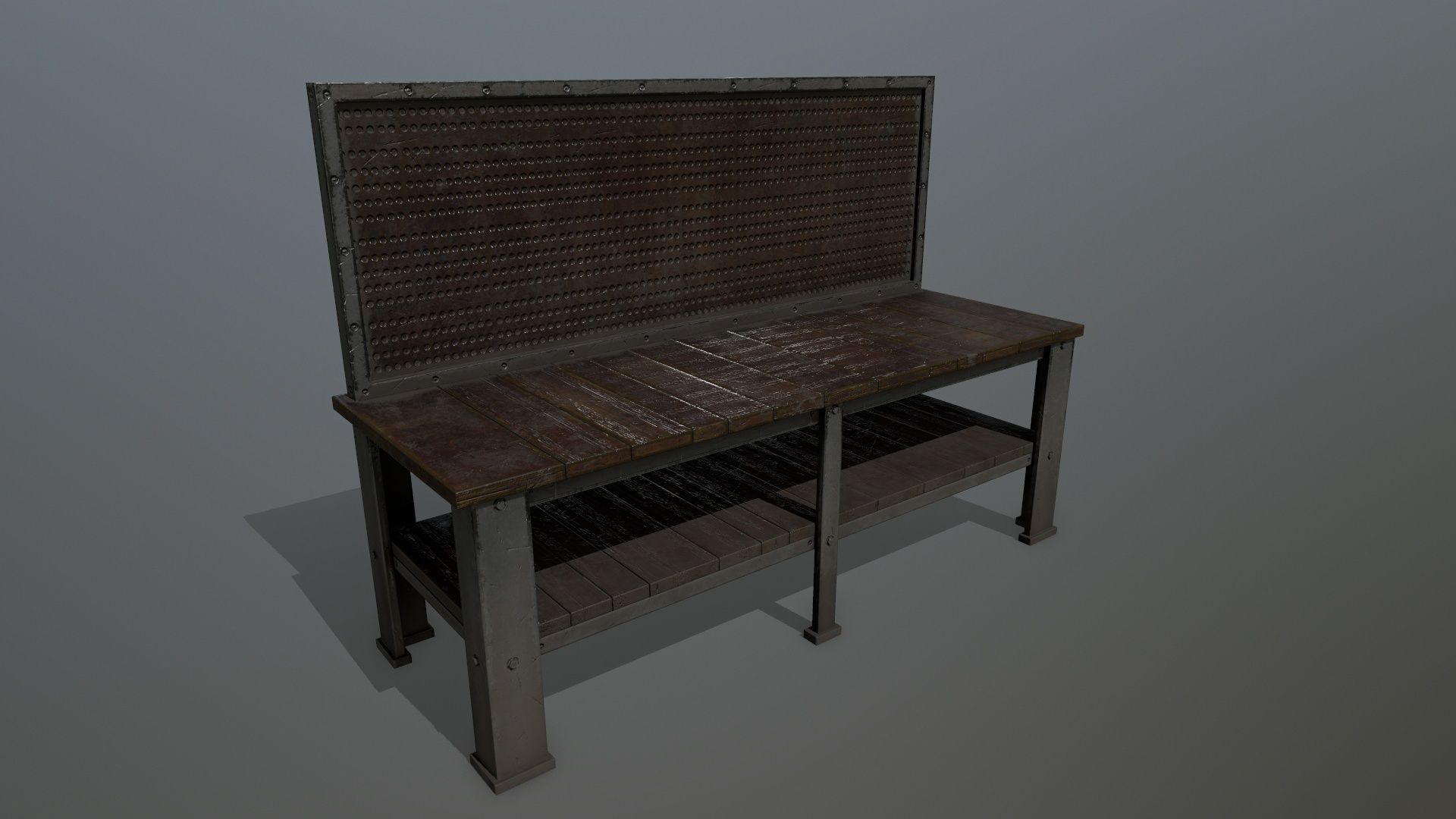 workbench bench Low-poly 3D model_2