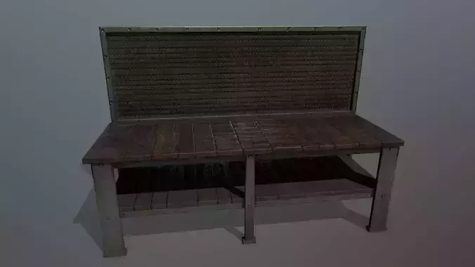 workbench bench Low-poly 3D model