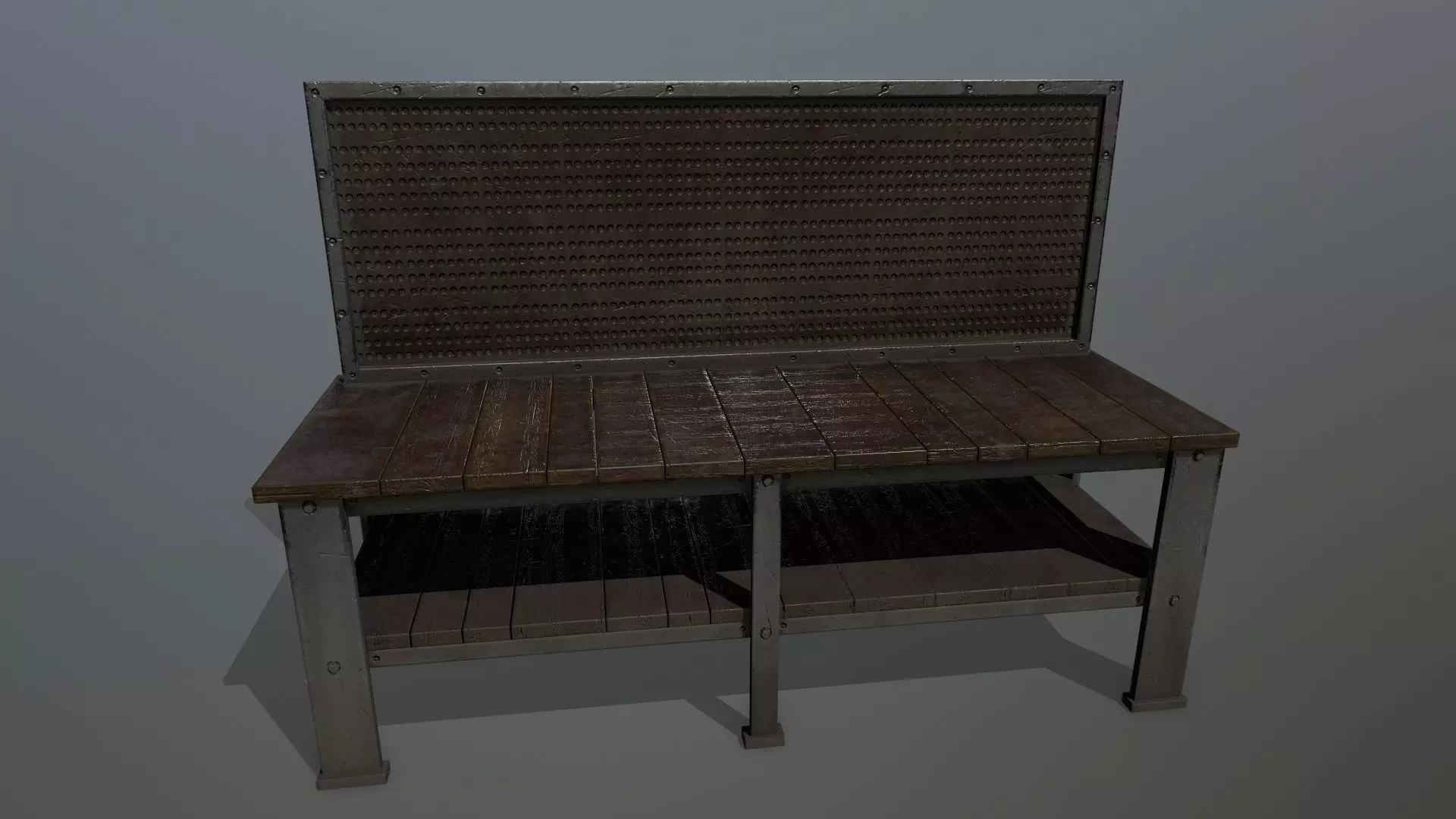 workbench bench Low-poly 3D model_0