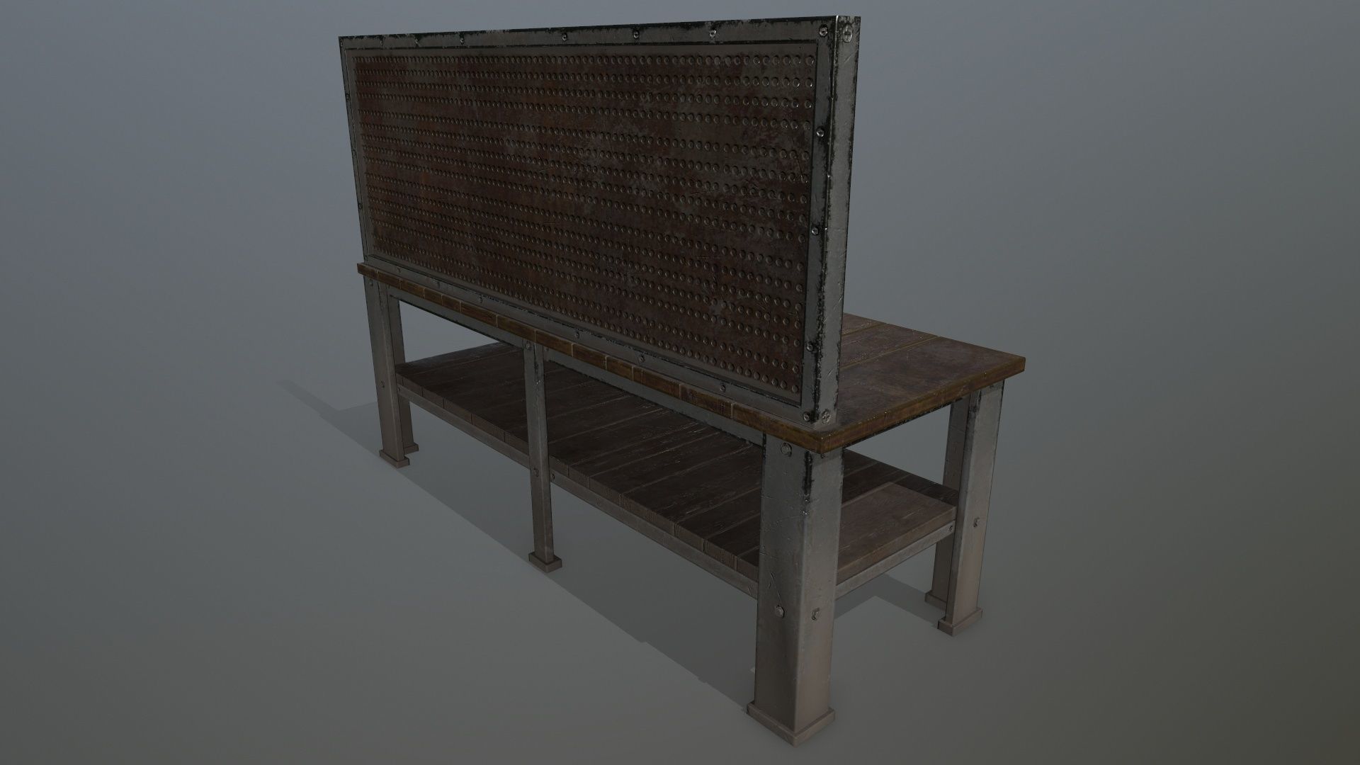 workbench bench Low-poly 3D model_4