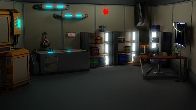 Sci - Fi 3D low poly models Free low-poly 3D model