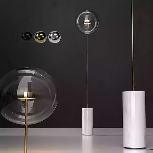 Floor lamp Giopato and Coombes Bolle Soffio long 3D model