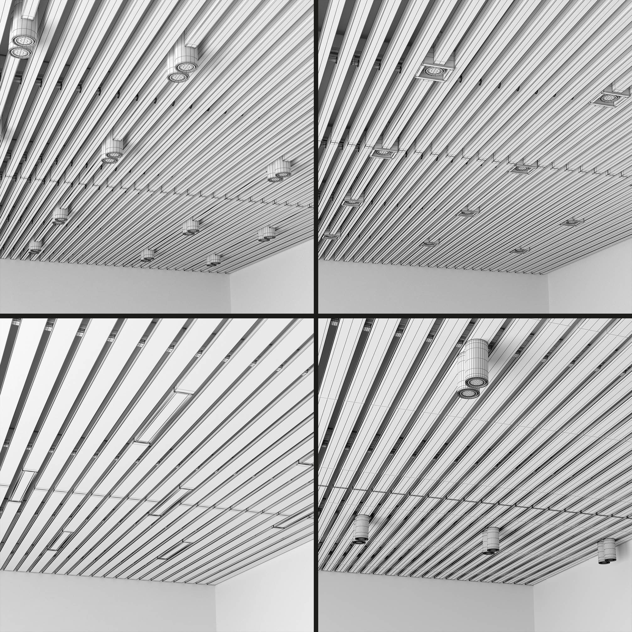 Wooden ceiling 3D model_5