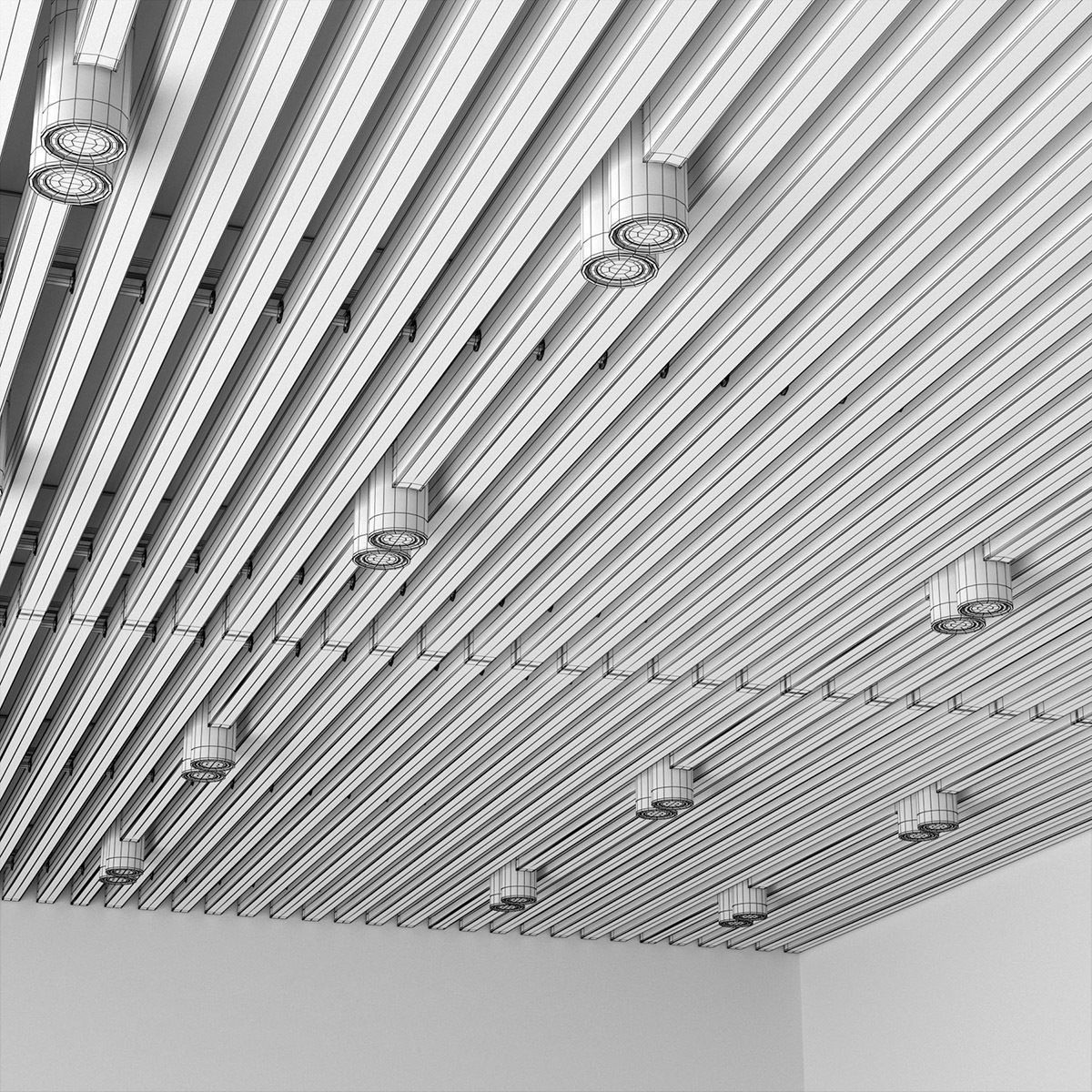 Wooden ceiling 3D model_6