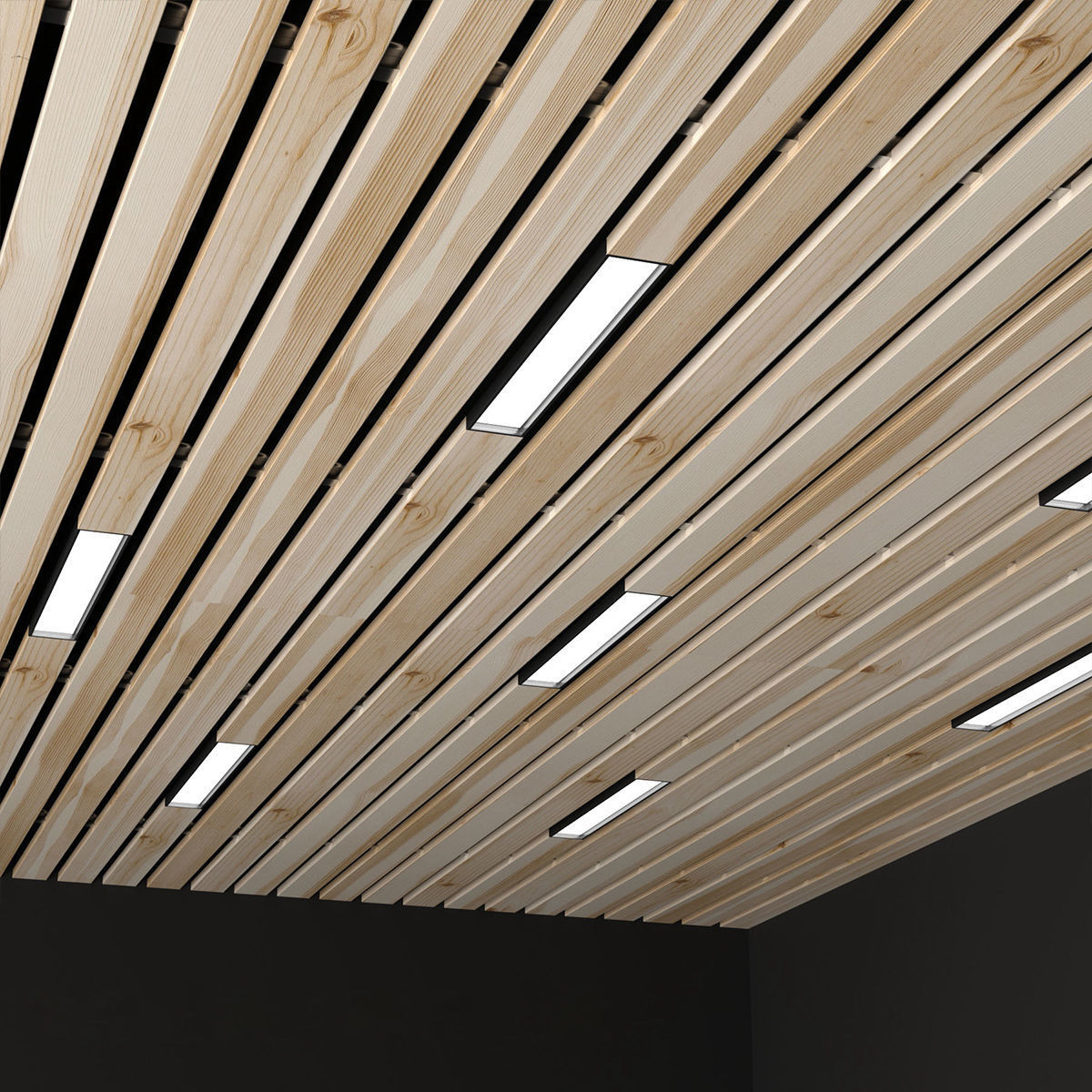 Wooden ceiling 3D model_3