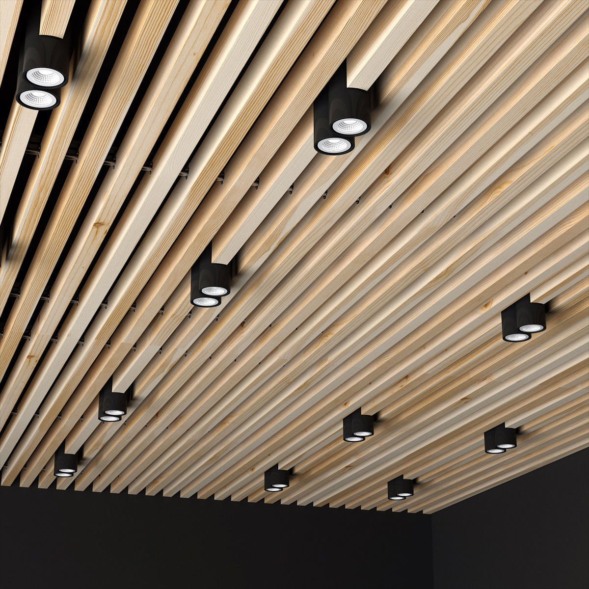 Wooden ceiling 3D model_1