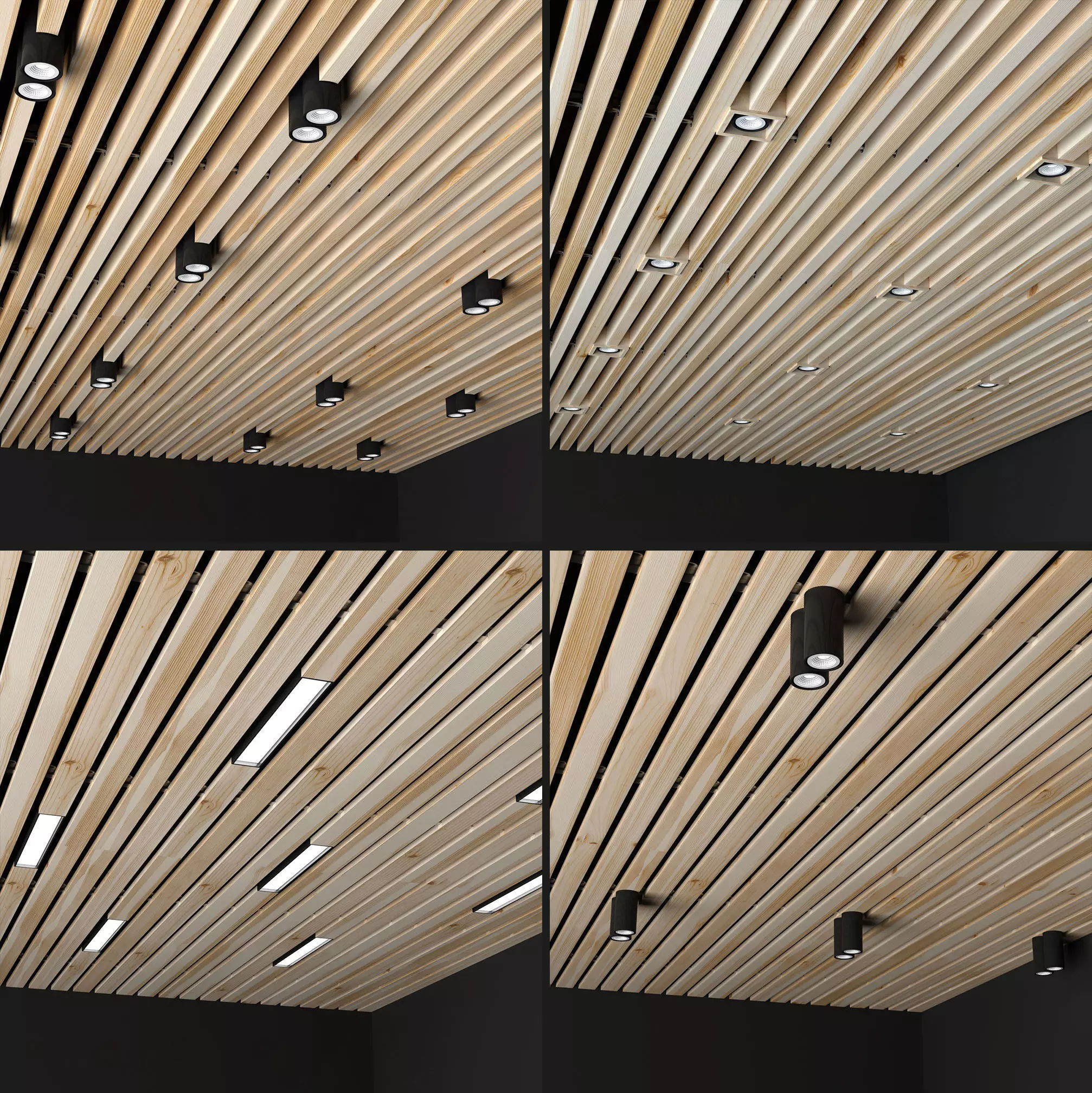 Wooden ceiling 3D model_0