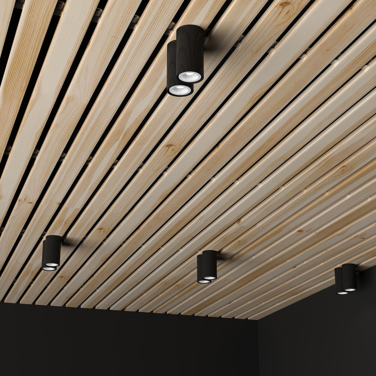 Wooden ceiling 3D model_2
