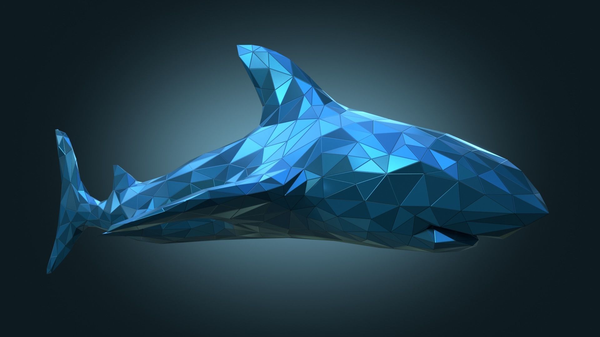 Stylized Shark Figure Low-poly 3D model_1