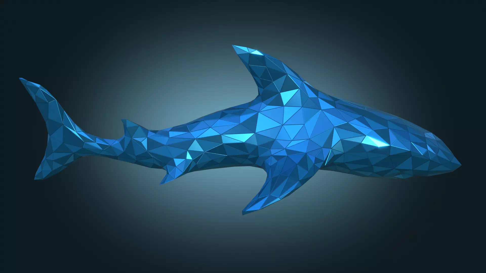 Stylized Shark Figure Low-poly 3D model_0